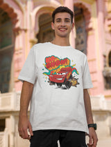 Ka-Chow Lightning Car Oversized Graphic T-Shirt – Cartoon Edition