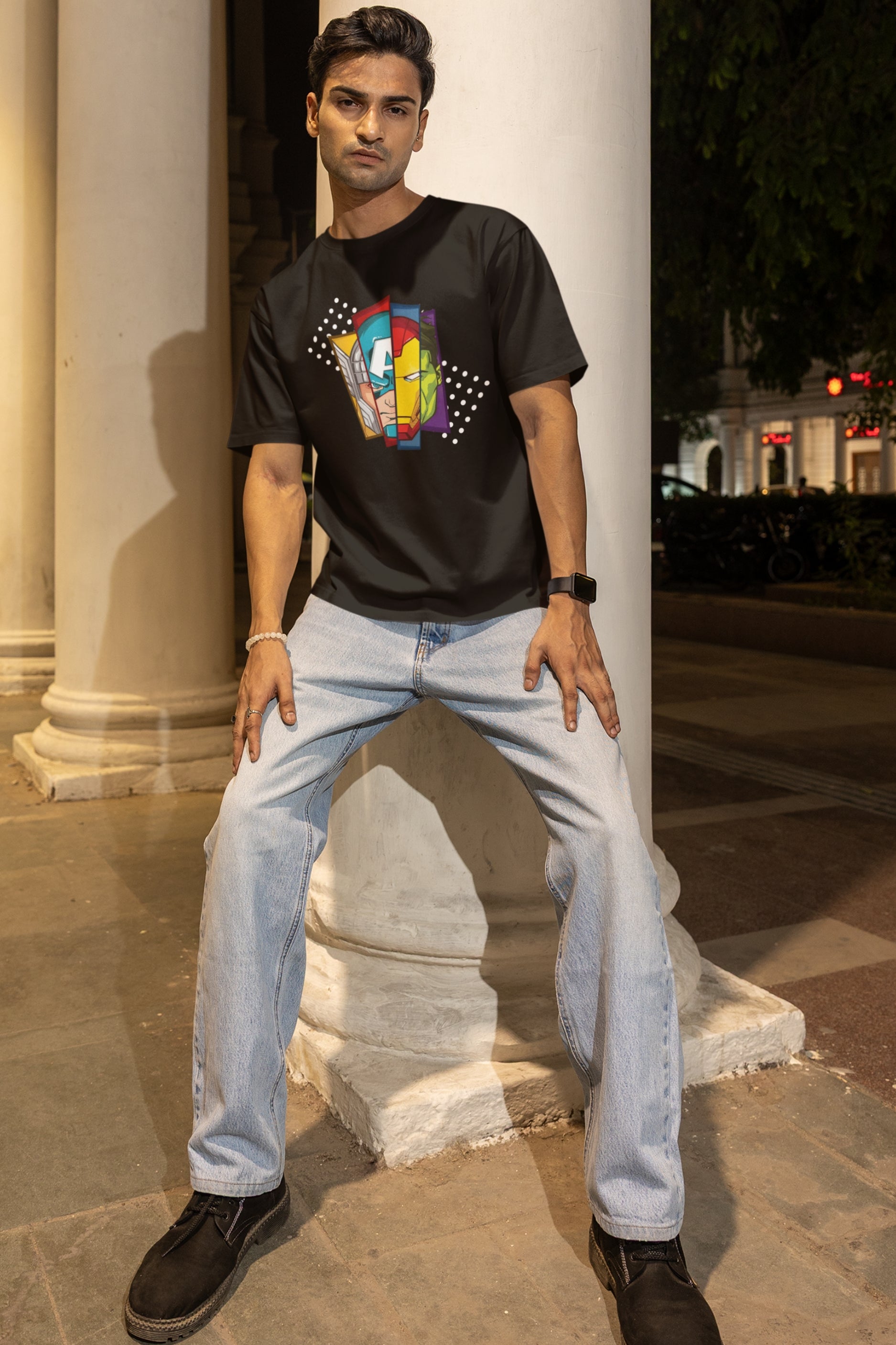 Marvel Avengers Oversized Graphic T-Shirt – Superhero Edition