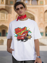 Ka-Chow Lightning Car Oversized Graphic T-Shirt – Cartoon Edition
