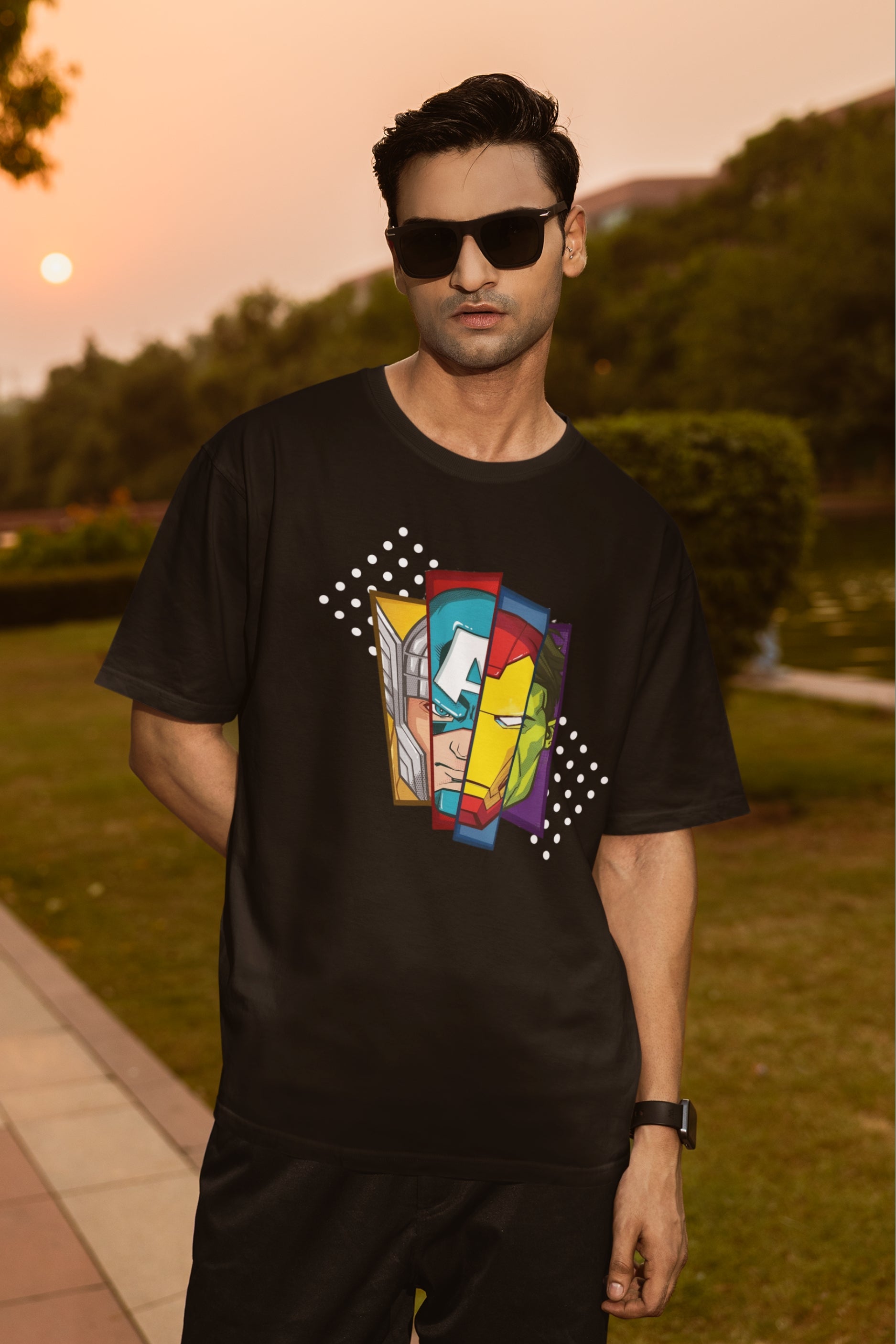 Marvel Avengers Oversized Graphic T-Shirt – Superhero Edition